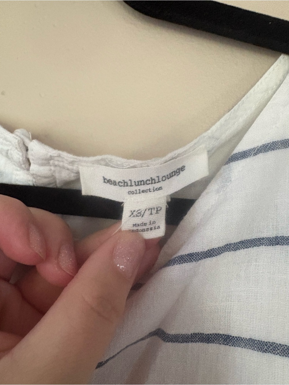 Beachlunchlounge Alina Striped Linen Blend Shift Dress XS Blue White Lined - Picture 6 of 9